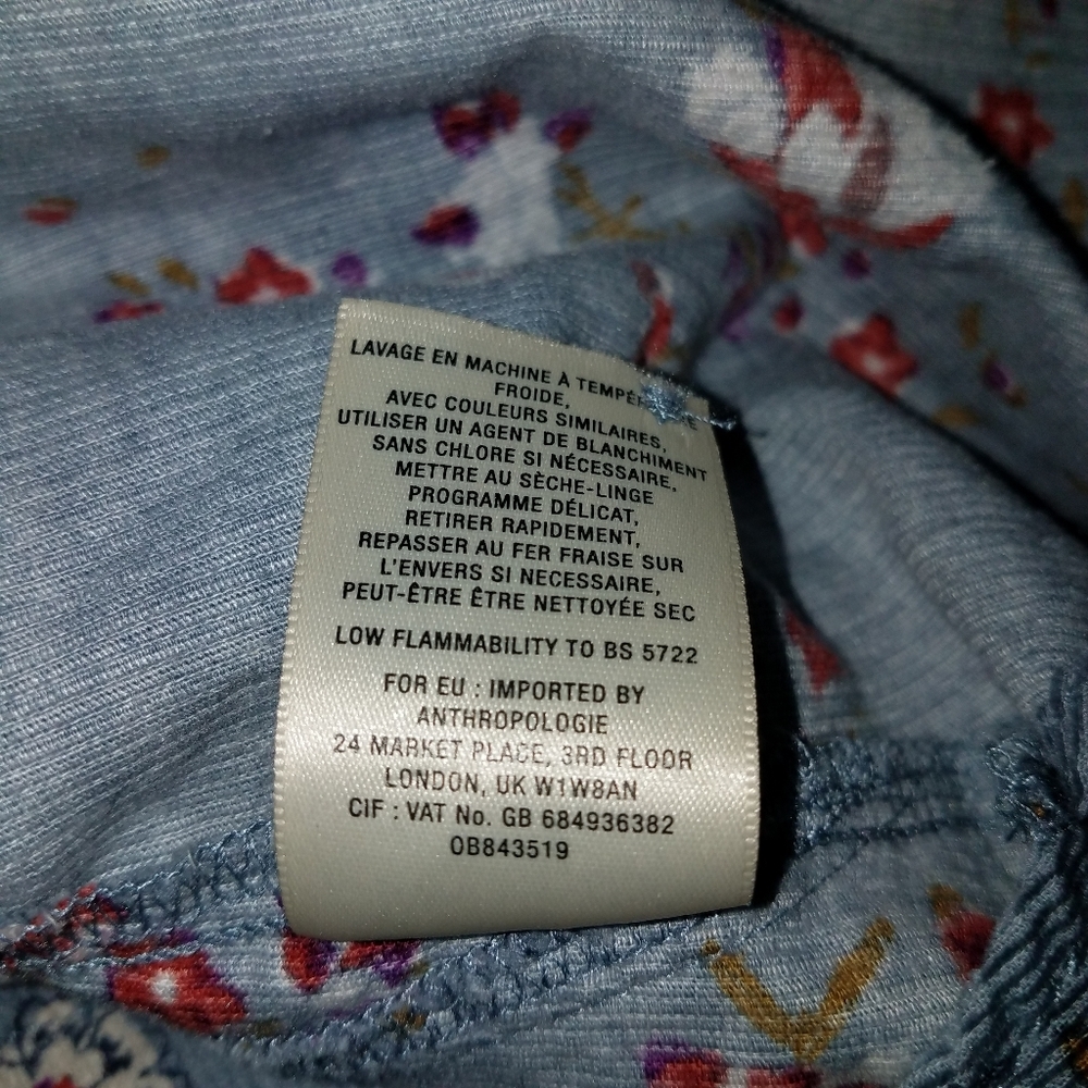 Anthropologie Building Courdory Floral Button Down Size 4 - Picture 7 of 13